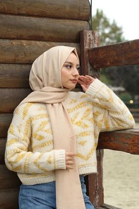 شال بژ زنانه جاز Mira İpek - کد 871136468