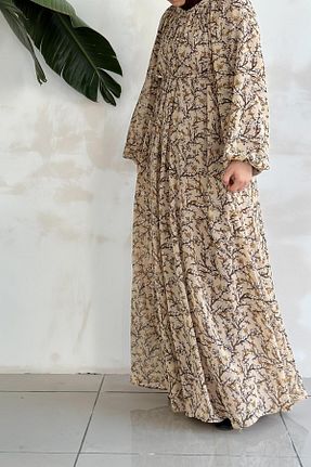 لباس حجاب بژ زنانه کلوش ANDE - کد 871118176