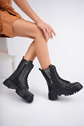 بوت / نیم بوت مشکی زنانه چرم مصنوعی McDark - کد 861952163