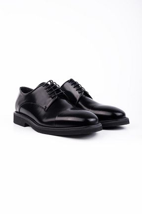 کفش کلاسیک مشکی مردانه چرم خالص İmza - کد 871152267
