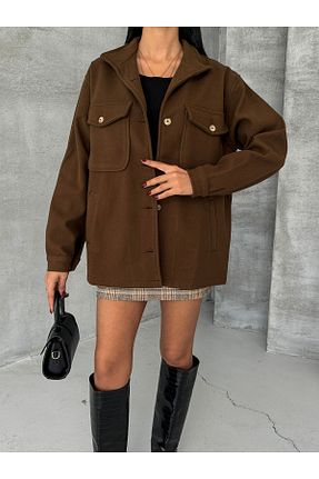 کت قهوه ای زنانه رگولار SOLİS MODA - کد 871160906