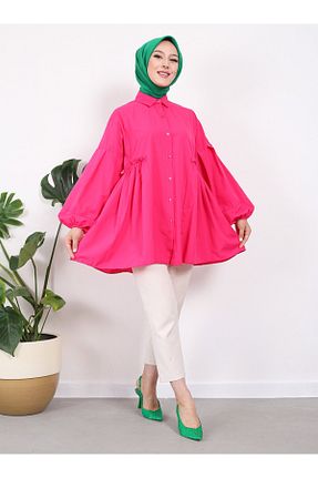 تونیک حجاب صورتی زنانه بافتنی Nergis Neva Butik - کد 857361180