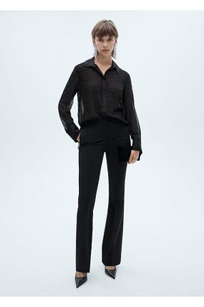 تیشرت مشکی زنانه رگولار MANGO - کد 860466638