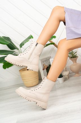 بوت / نیم بوت بژ زنانه جیر Jomoti - کد 348314085