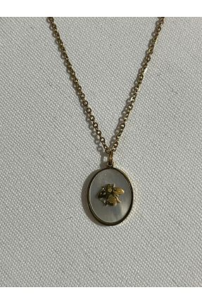 گردنبند استیل ( فولاد ) طلائی زنانه استیل ضد زنگ Ems Takı Aksesuar - کد 871264299