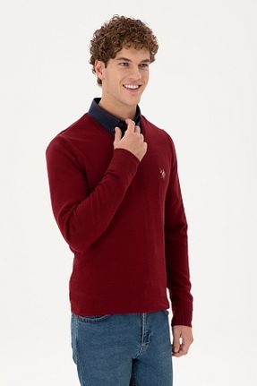 پلیور قهوه ای مردانه ساده U.S. Polo Assn. - کد 871257364