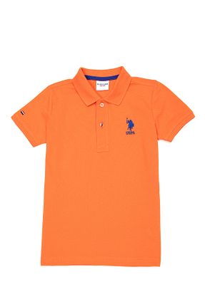 پولوشرت نارنجی بچه گانه پنبه ای U.S. Polo Assn. - کد 871287102