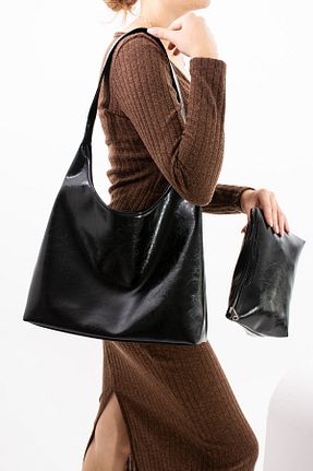 کیف دوشی مشکی زنانه چرم مصنوعی ESTUTE - کد 871279419