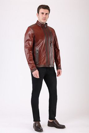 کت قهوه ای مردانه رگولار Leather Club - کد 871311211