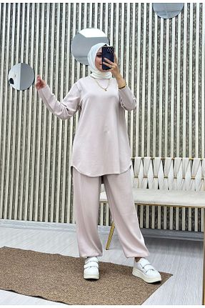 ست گرمکن حجاب بژ زنانه Relaxed Moda Krash - کد 871311866