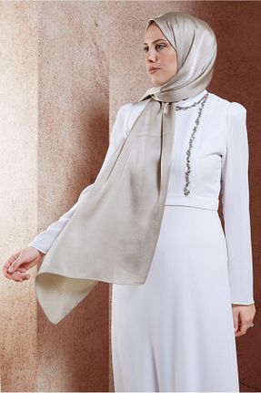 شال بژ زنانه پلی استر Alvina - کد 871312339