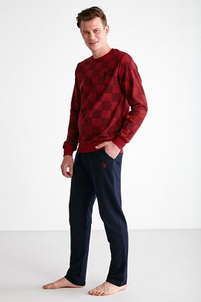 ست لباس راحتی قهوه ای مردانه طرح دار U.S. Polo Assn. - کد 752066548