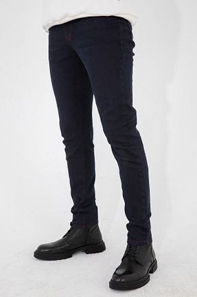 شلوار جین سرمه ای مردانه پاچه تنگ HLT JEANS - کد 80155532