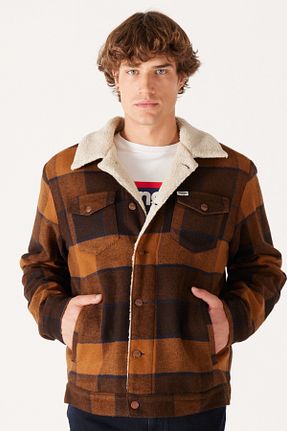 کت قهوه ای مردانه Loose Wrangler - کد 770700263