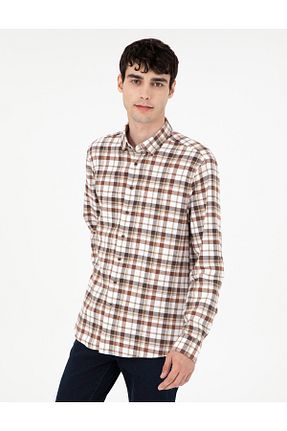 پیراهن قهوه ای مردانه رگولار Pierre Cardin - کد 869830684