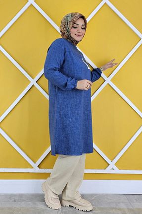 تونیک حجاب سرمه ای زنانه مخلوط پلی استر MYSTİL - کد 812622092