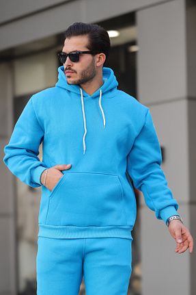 سوئیشرت فیروزه ای مردانه ساده YAKAMEL - کد 869836830