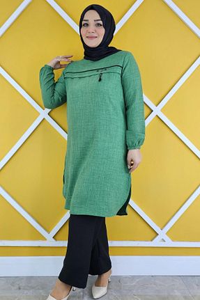 تونیک حجاب آبی زنانه بافتنی MYSTİL - کد 826218326