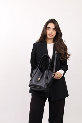 کیف دوشی مشکی زنانه چرم مصنوعی NOTHING - کد 860038318