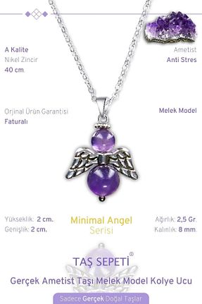 گردنبند جواهر بنفش زنانه فلزی TAŞ SEPETİ - کد 747444557