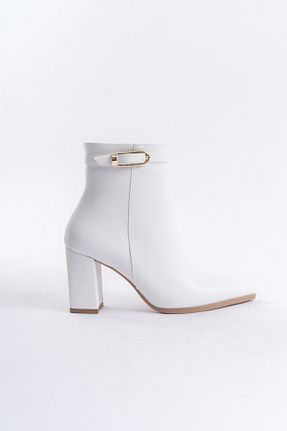 بوت / نیم بوت سفید زنانه چرم لاکی Shoesers - کد 869847274
