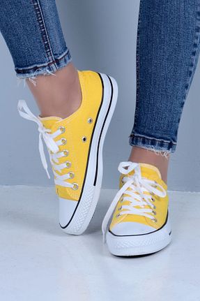 کفش اسنیکر زرد زنانه بند دار Melen Shoes - کد 449023255