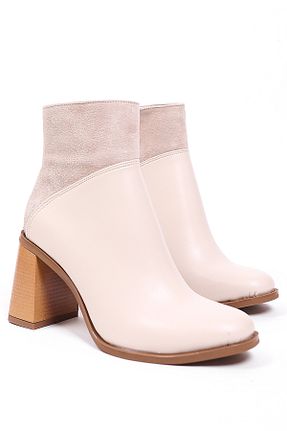 بوت / نیم بوت بژ زنانه چرم مصنوعی Liza Shoes - کد 869855806