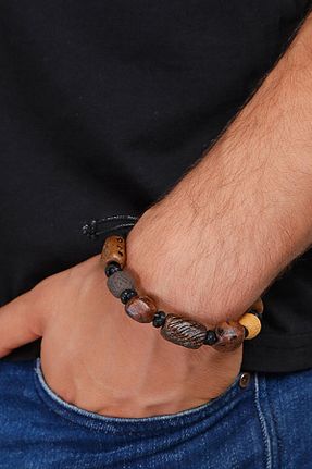 دستبند جواهر رنگی زنانه چرم Dejavu - کد 869863051