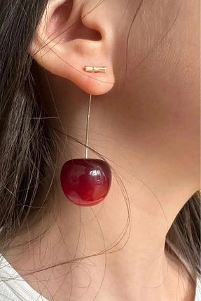 گوشواره جواهر قرمز سنگ طبیعی AURRARİ - کد 869861883