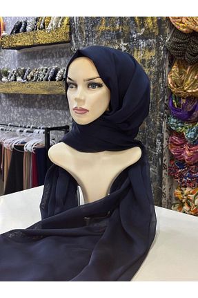 شال سرمه ای زنانه شیفون zagreus - کد 869867739