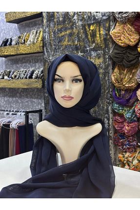 شال سرمه ای زنانه شیفون zagreus - کد 869867739