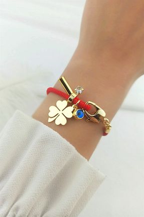 دستبند استیل (فولاد) قرمز زنانه استیل (فولاد) Çlk Accessories - کد 305221349
