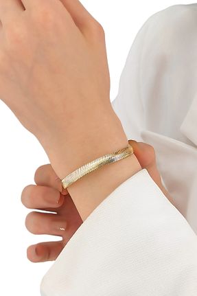 دستبند استیل (فولاد) طلائی زنانه استیل (فولاد) Çlk Accessories - کد 790052700
