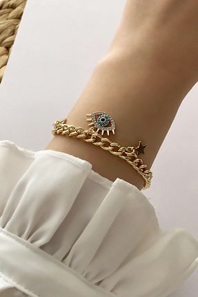 دستبند استیل (فولاد) طلائی زنانه استیل (فولاد) Çlk Accessories - کد 127744023