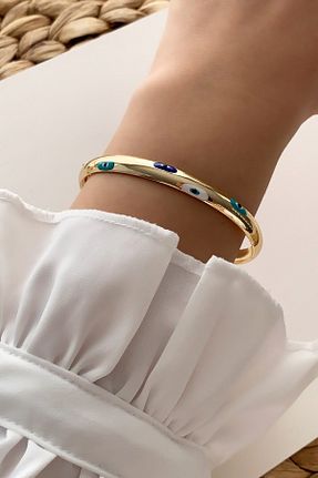 دستبند جواهر طلائی زنانه زیرکن Çlk Accessories - کد 154659125