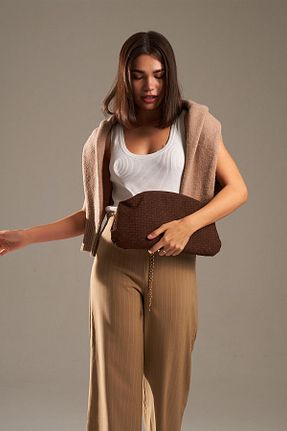 کیف پورتفوی و کلاچ قهوه ای زنانه چرم مصنوعی Berlesi - کد 869898104