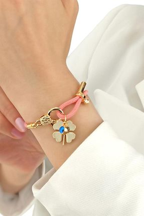 دستبند استیل (فولاد) صورتی زنانه استیل (فولاد) Çlk Accessories - کد 769310207