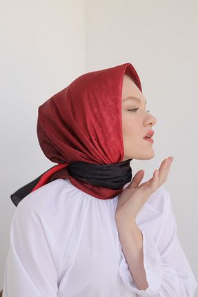 روسری زرشکی پلی استر PİRAMİT - کد 869911066