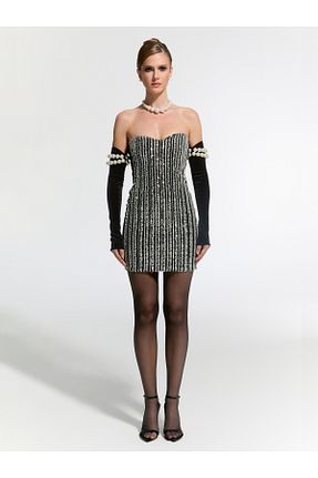 لباس مجلسی و فارغ التحصیلی مشکی زنانه مخمل Nur Karaata - کد 869925689