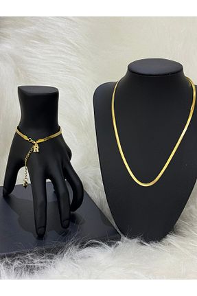 دستبند استیل (فولاد) طلائی زنانه استیل (فولاد) Hediyedukkani - کد 869922552