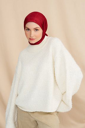 روسری زرشکی پنبه پلی استر Modakaşmir - کد 869939139