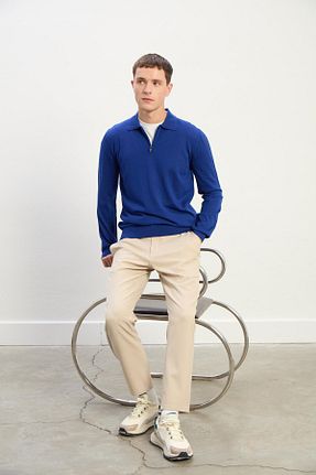 پلیور آبی مردانه ساده Knitology - کد 869942506