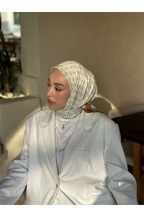 روسری بژ پلی استر Modakaşmir - کد 870409908