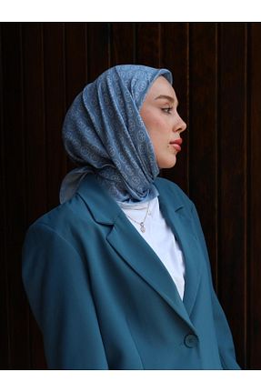 روسری آبی پلی استر Modakaşmir - کد 869934096