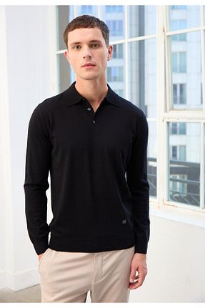 پلیور مشکی مردانه ساده Knitology - کد 869942511
