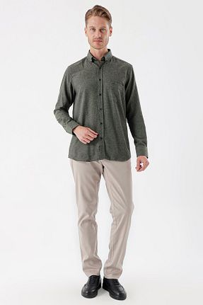 پیراهن خاکی مردانه یقه پیراهنی İmza - کد 775767851