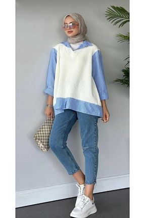سوئیتر حجاب بژ زنانه رگولار DAMGA Collection - کد 869951462