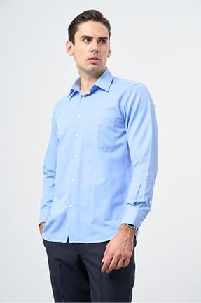 پیراهن آبی مردانه یقه پیراهنی İmza - کد 869950815