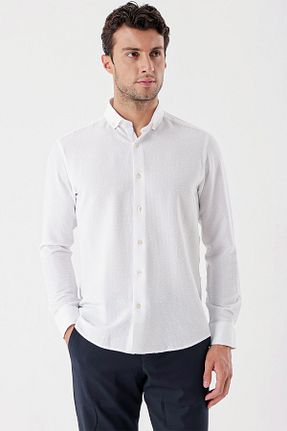 پیراهن سفید مردانه اسلیم فیت İmza - کد 775769518