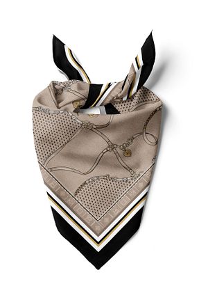 دستمال گردن بژ زنانه پلی استر DSCARF - کد 870501466
